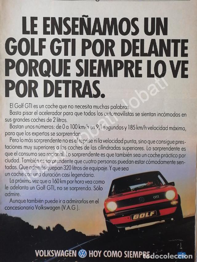 Collectionnisme d'affiches: CARTEL ANTIGUO ORIGINAL DE AUTOS VOLKSWAGEN GOLF GTI 1981 (CARIBE) /30