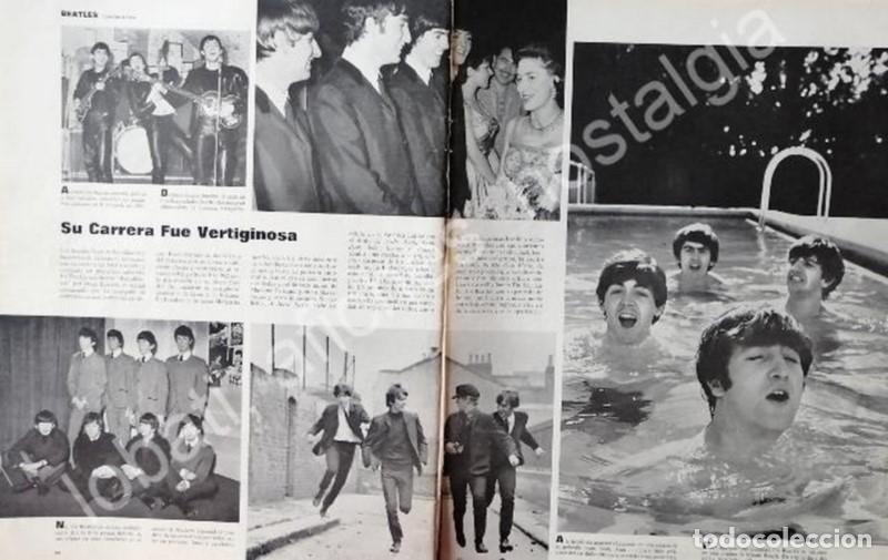 Collectionnisme d'affiches: CARTEL ANTIGUO ORIGINAL DE NOTA SOBRE LOS BEATLES 1960s CARRERA VERTIGINOSA