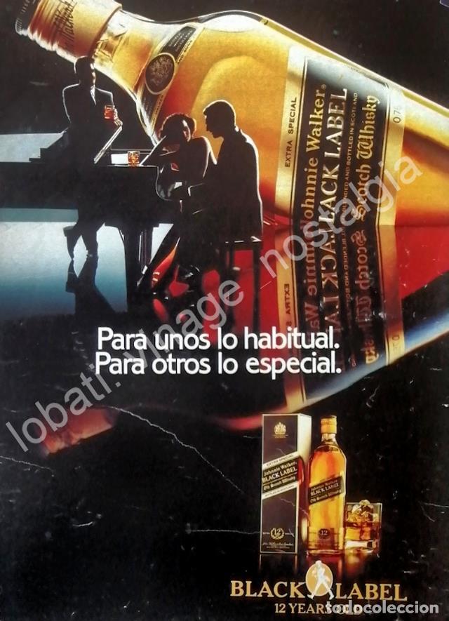 Coleccionismo de carteles: CARTEL ANTIGUO ORIGINAL DE WHISKY JHONNIE WALKER BLACK LABEL 1980s /8