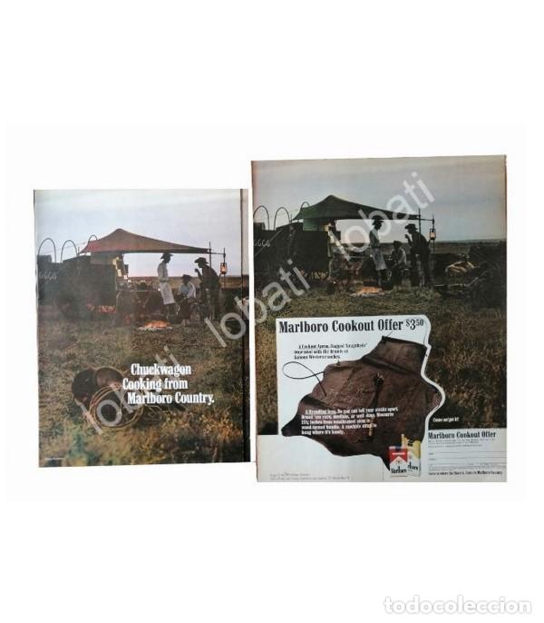 Coleccionismo de carteles: CARTEL ANTIGUO ORIGINAL DE PUBLICIDAD Y RECETARIO PROMOCION MARLBORO 1970 /RARO