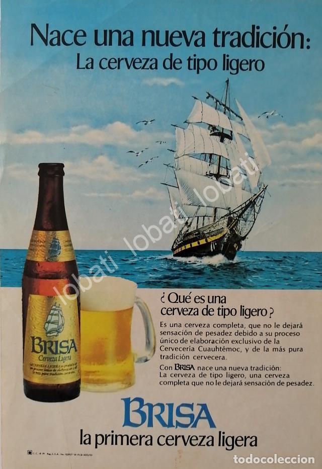 Poster collecting: CARTEL ANTIGUO ORIGINAL DE CERVEZA BRISA 1970s MINI CARTEL LA PRIMERA CERVEZA LIGHT /2