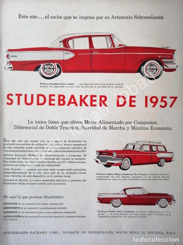 Poster collecting: CARTEL ANTIGUO ORIGINAL DE AUTOS STUDEBAKER 1957 /238
