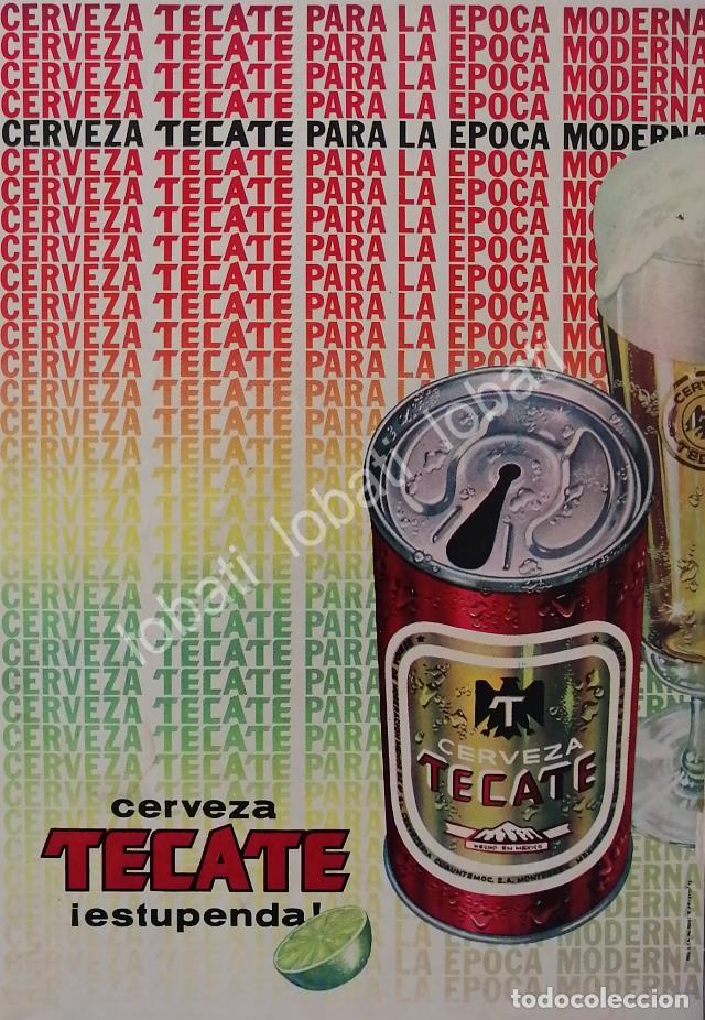 Poster collecting: CARTEL ANTIGUO ORIGINAL DE CERVEZA TECATE 1973 / MINI CARTEL /9