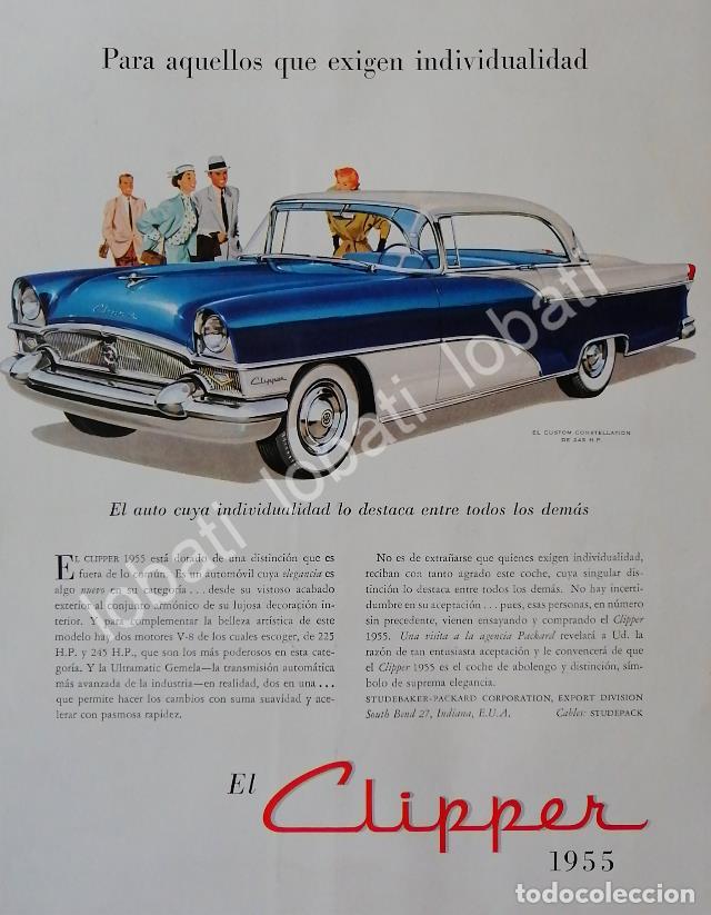 Poster collecting: CARTEL ANTIGUO ORIGINAL DE AUTOS STUDEBAKER CLIPPER CONSTELLATION 1955 /244 /RARO