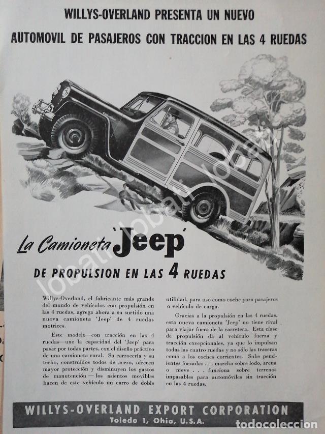 Poster collecting: CARTEL ANTIGUO ORIGINAL DE CAMIONETA JEEP WILLYS WAGON 1949 /257 RARO