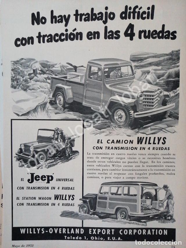 Poster collecting: CARTEL ANTIGUO ORIGINAL DE AUTOS Y CAMIONETAS JEEP WILLYS 1951 /258