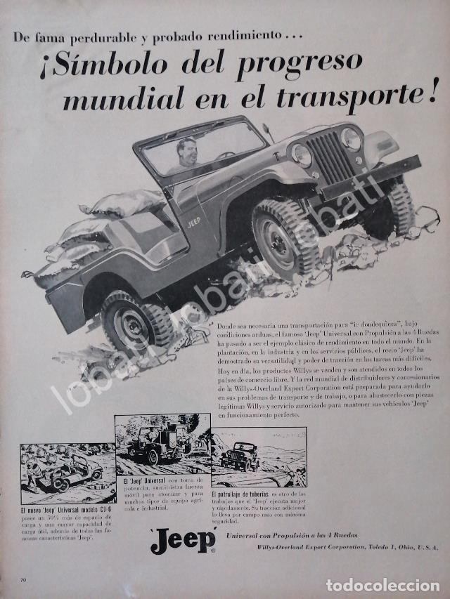 Poster collecting: CARTEL ANTIGUO ORIGINAL DE AUTOS WILLYS JEEP UNIVERSAL 1953 /264