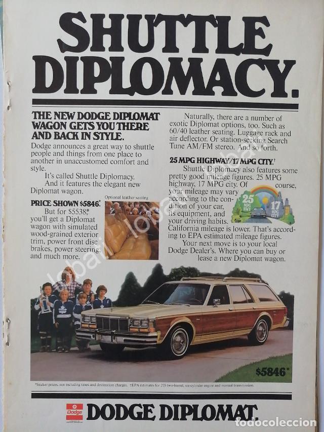 Coleccionismo de carteles: CARTEL ANTIGUO ORIGINAL DE AUTOS CHRYSLER DODGE DIPLOMAT 1979/14