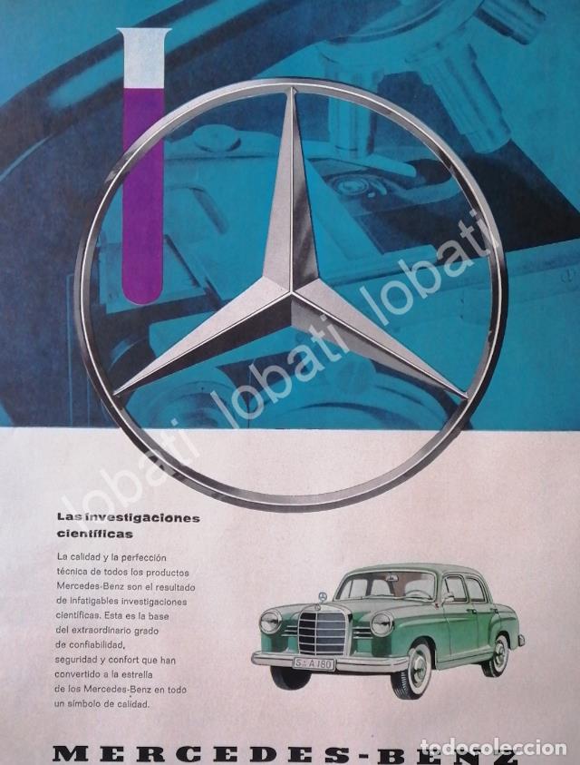 Poster collecting: CARTEL ANTIGUO ORIGINAL DE AUTOS MERCEDES BENZ A180 1950s /272 RARO