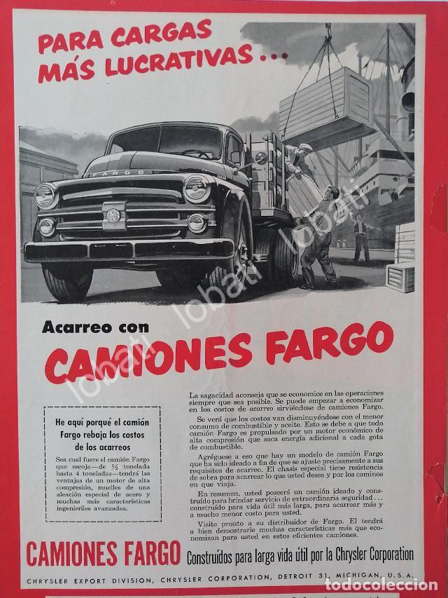 Coleccionismo de carteles: CARTEL ANTIGUO ORIGINAL DE CAMIONES CHRYSLER DODGE FARGO 1949 /N62