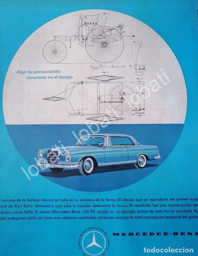Poster collecting: CARTEL ANTIGUO ORIGINAL DE AUTOS MERCEDES BENZ 75 ANIVERSARIO 220SE 1961 /294
