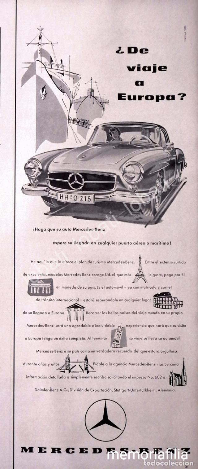 Poster collecting: CARTEL ANTIGUO ORIGINAL DE AUTOS MERCEDES BENZ 190 SL 1961 /295 MUY RARO