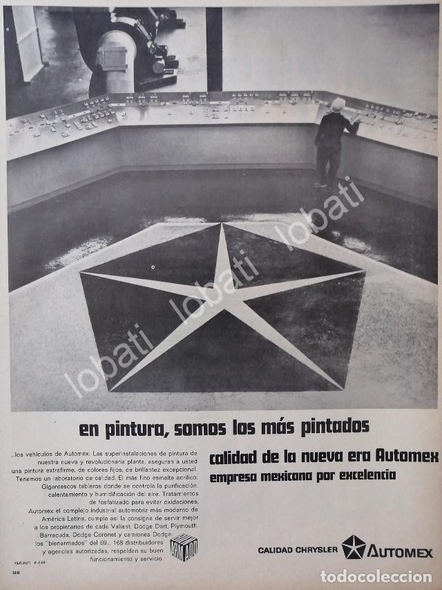 Coleccionismo de carteles: CARTEL ANTIGUO ORIGINAL DE AUTOS CHRYSLER AUTOMEX MEXICO 1969 /N73