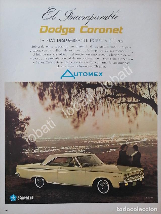 Coleccionismo de carteles: CARTEL ANTIGUO ORIGINAL DE AUTOS CHRYSLER DODGE CORONET 1965 / N79