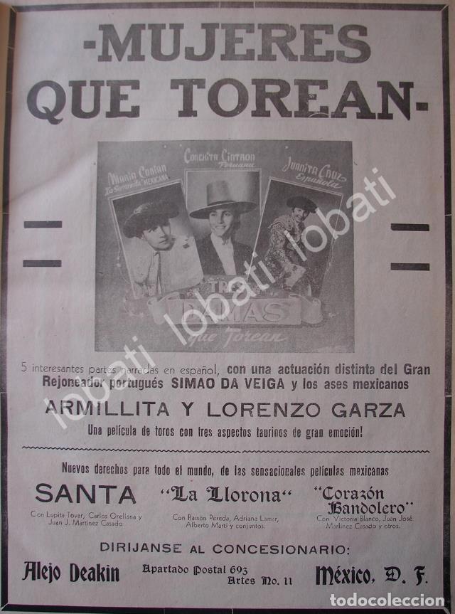 Sammeln von Plakaten: CARTEL ANTIGUO ORIGINAL DE CARTEL DOCUMENTAL. MUJERES QUE TOREAN 1941 /TMQ