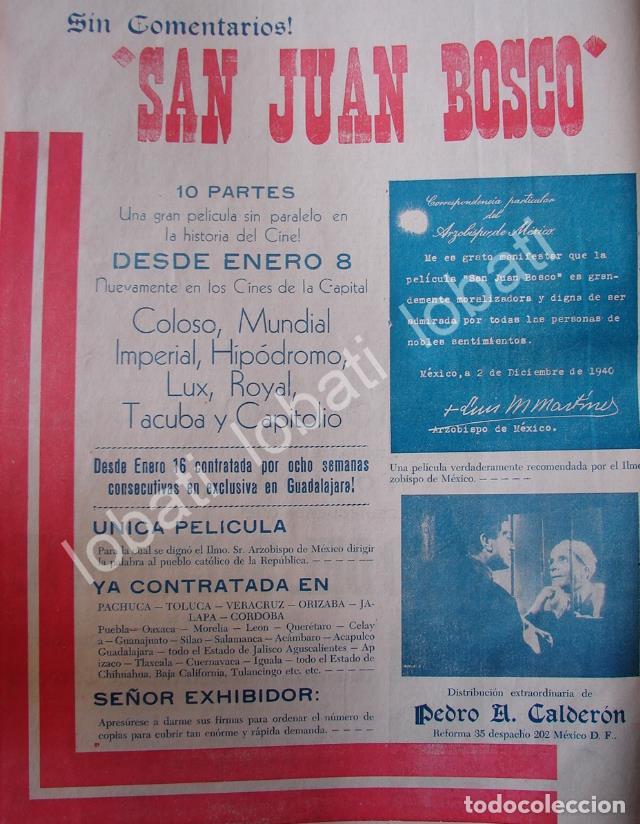 Sammeln von Plakaten: CARTEL ANTIGUO ORIGINAL DE PELICULA SAN JUAN BOSCO 1941, AVALADA POR ARZOBISPO DE MEXICO /3