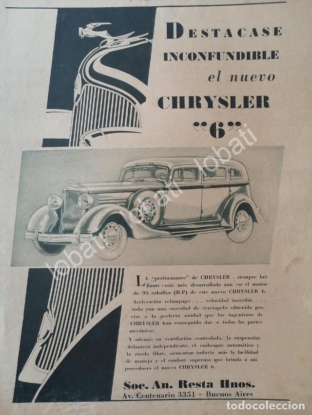 Coleccionismo de carteles: CARTEL ANTIGUO ORIGINAL DE AUTOS CHRYSLER 6 COUPE 1934 / N88