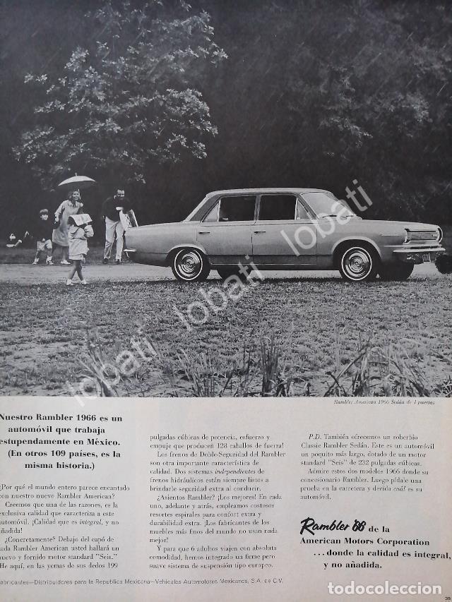 Sammeln von Plakaten: CARTEL ANTIGUO ORIGINAL DE AUTOS AMERICAN RAMBLER 1966 /N89