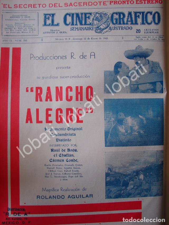 Sammeln von Plakaten: CARTEL ANTIGUO ORIGINAL DE PUBLICIDAD ESTRENO DE PELICULA RANCHO ALEGRE 1941