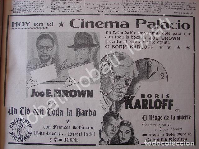 Sammeln von Plakaten: CARTEL ANTIGUO ORIGINAL DE FUNCIONES DEL CINE. CINEMA PALACIO 1941 D.F