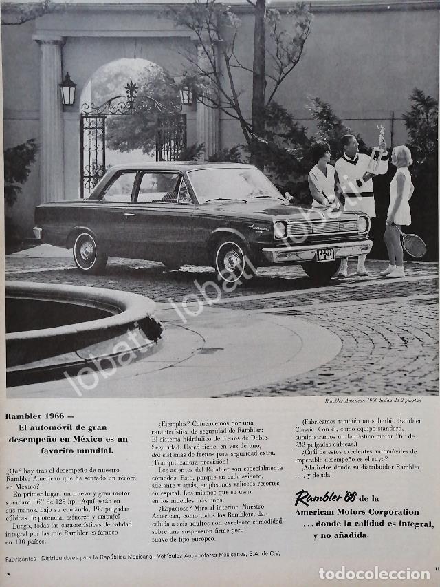 Sammeln von Plakaten: CARTEL ANTIGUO ORIGINAL DE AUTOS RAMBLER AMERICAN 1966 SEDAN /N93