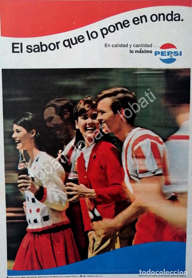 Sammeln von Plakaten: CARTEL ANTIGUO ORIGINAL DE MINI CARTEL PEPSI VERANO DE 1967
