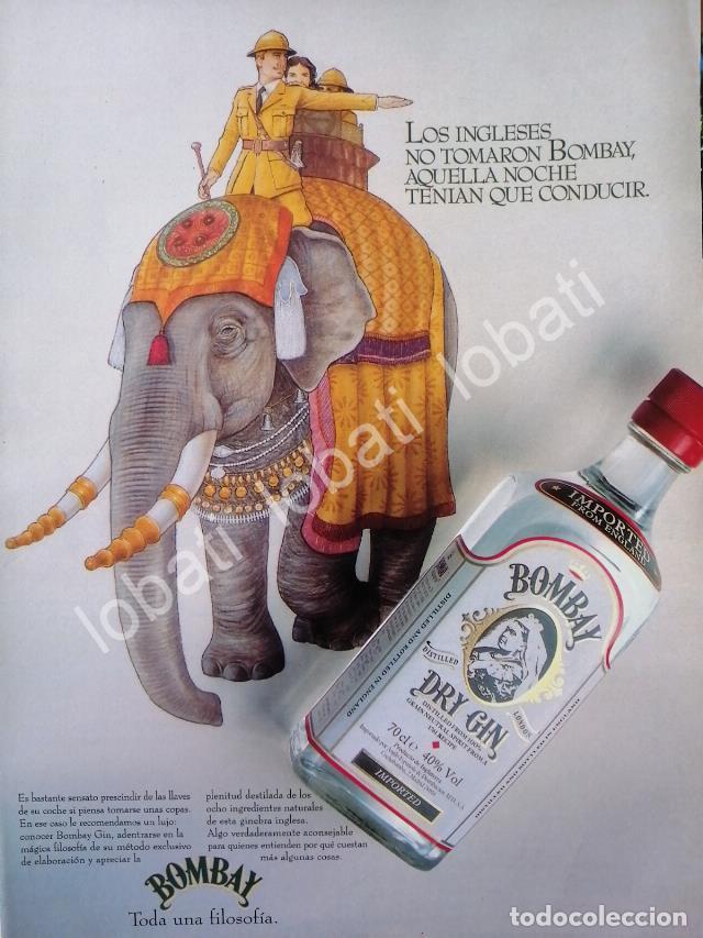 Coleccionismo de carteles: CARTEL ANTIGUO ORIGINAL DE GINEBRA BOMBAY 1980s /V320