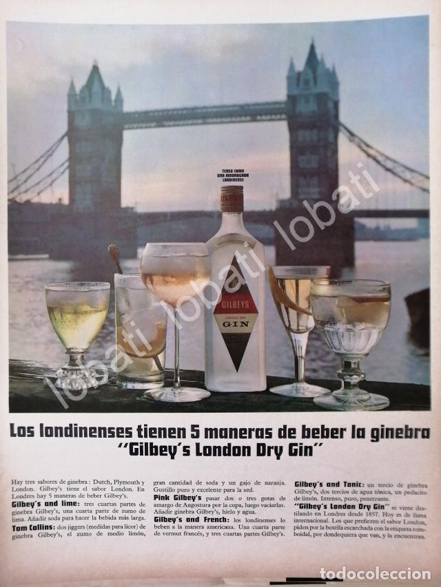 Coleccionismo de carteles: CARTEL ANTIGUO ORIGINAL DE GINEBRA GILBEYS 1960s /V326