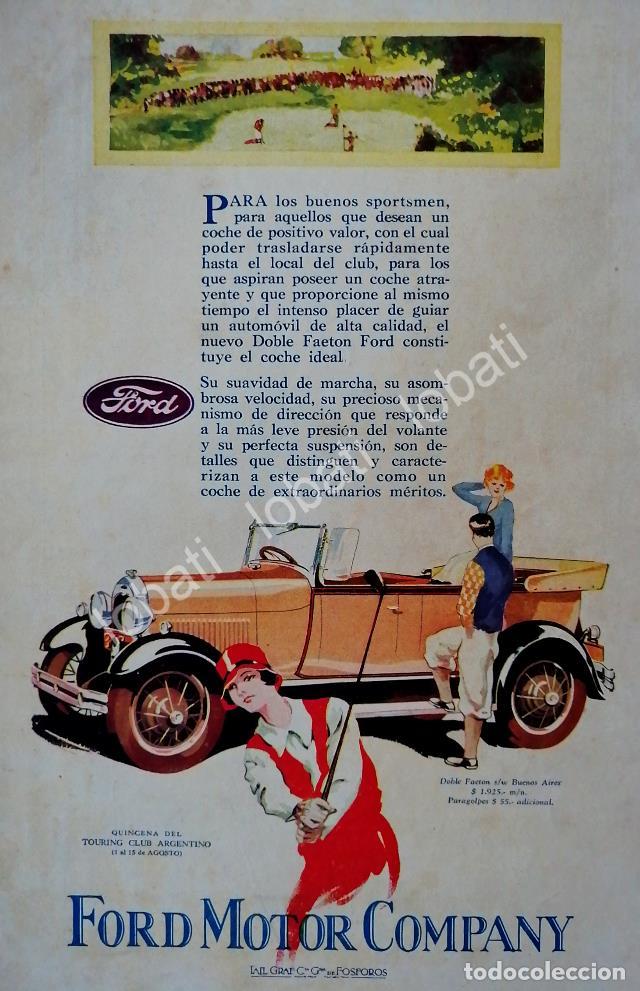 Colecionismo de cartazes: CARTEL ANTIGUO ORIGINAL DE AUTOS FORD DOBLE FAETON 1927 /113 RARO