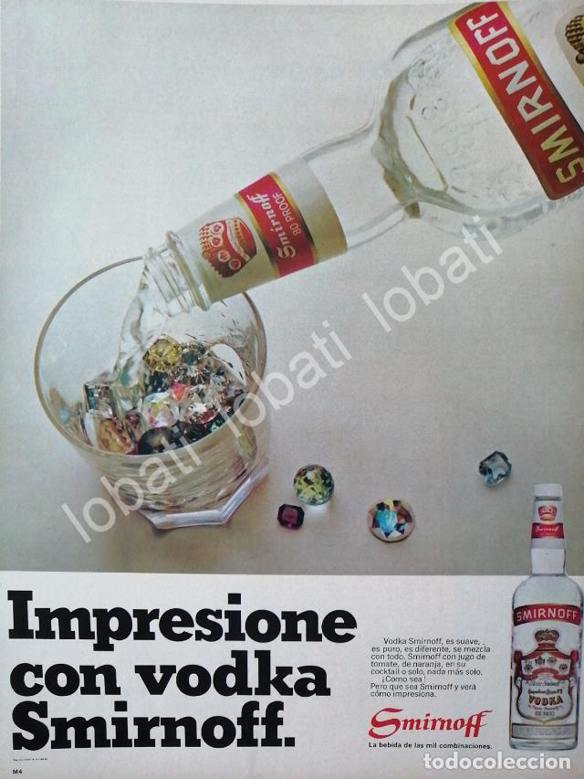 Colecionismo de cartazes: CARTEL ANTIGUO ORIGINAL DE GINEBRA SMIRNOFF 1960s /V340