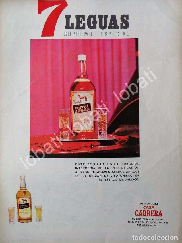 Poster collecting: CARTEL ANTIGUO ORIGINAL DE TEQUILA 7 LEGUAS 1973 CASA CABRERA S.A /354