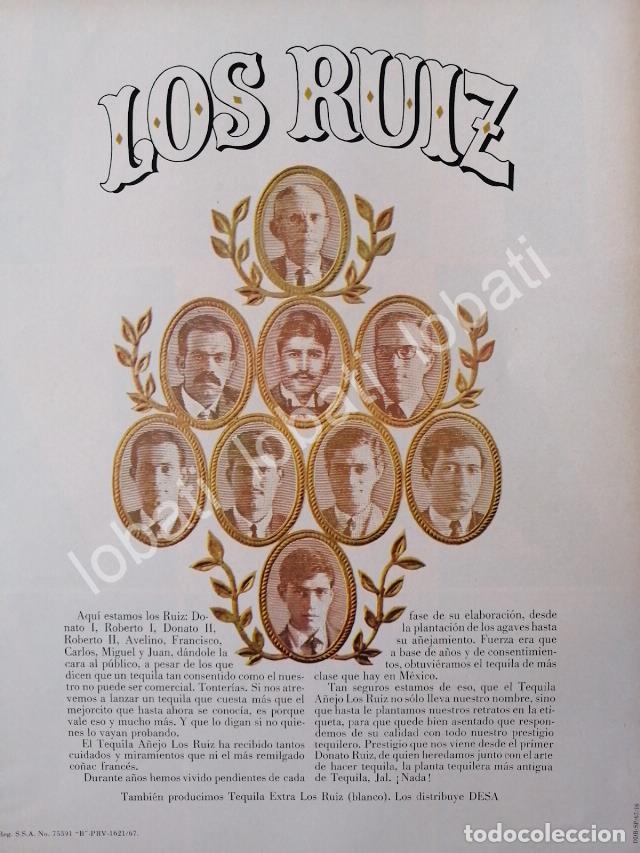 Poster collecting: CARTEL ANTIGUO ORIGINAL DE TEQUILA LOS RUIZ 1967 /358 /RARO