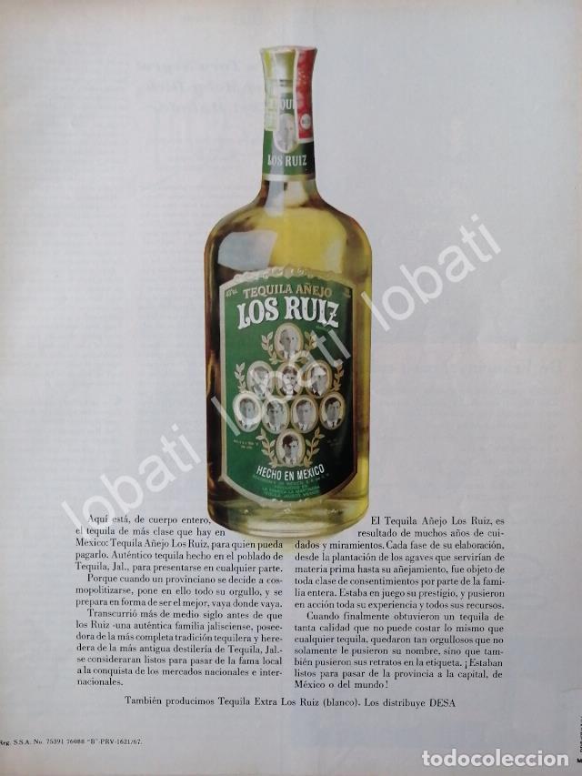 Poster collecting: CARTEL ANTIGUO ORIGINAL DE TEQUILA LOS RUIZ 1967 /359 /RARO