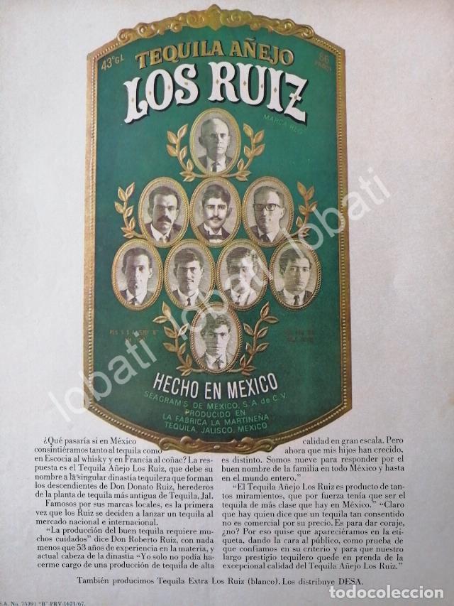 Poster collecting: CARTEL ANTIGUO ORIGINAL DE TEQUILA LOS RUIZ 1967 /357 /RARO