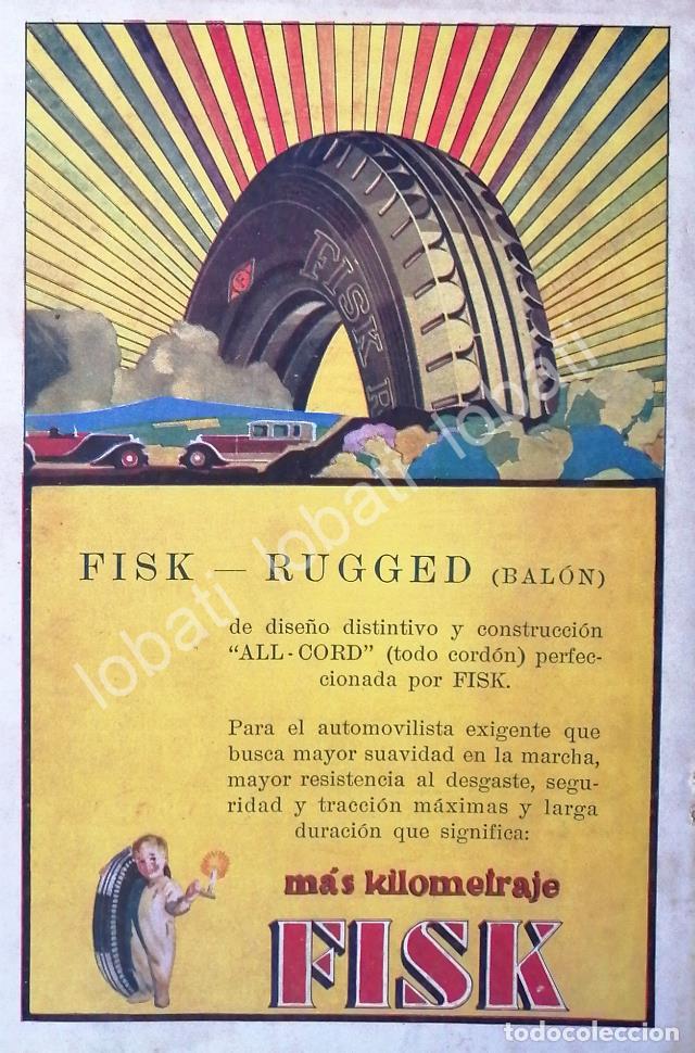 Poster collecting: CARTEL ANTIGUO ORIGINAL DE LLANTAS FISK 1926 /8 MUY RARO