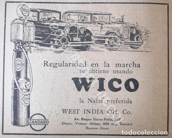 Poster collecting: CARTEL ANTIGUO ORIGINAL DE MINI CARTEL BOMBA DE GASOLINA NAFTA WICO 1927 /7