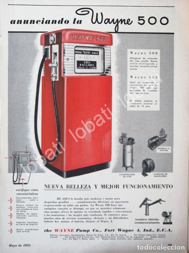 Sammeln von Plakaten: CARTEL ANTIGUO ORIGINAL DE BOMBAS DE GASOLINA WAYNE 500 1952 /27