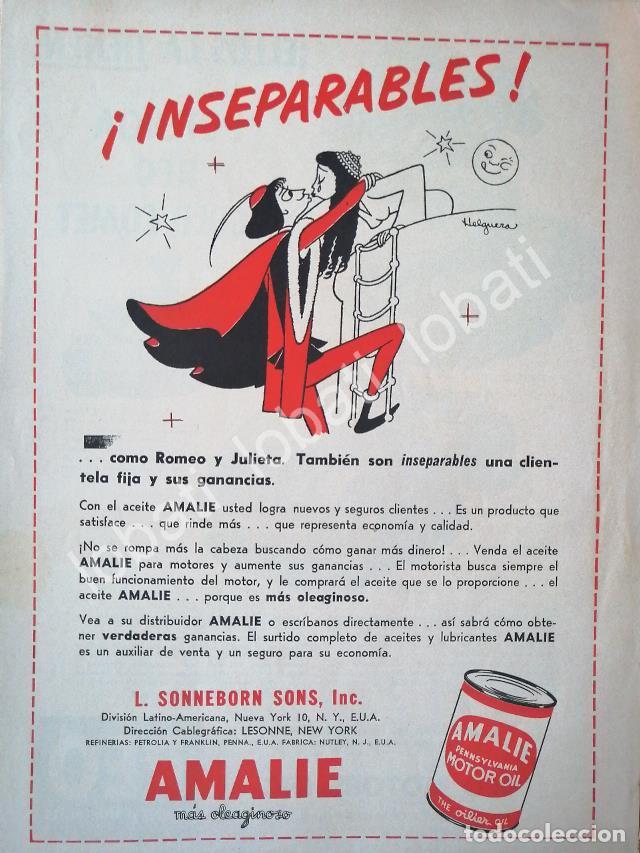 Sammeln von Plakaten: CARTEL ANTIGUO ORIGINAL DE LUBRICANTES AMALIE CON DIBUJO DE JESUS HELGUERA 1951 /32