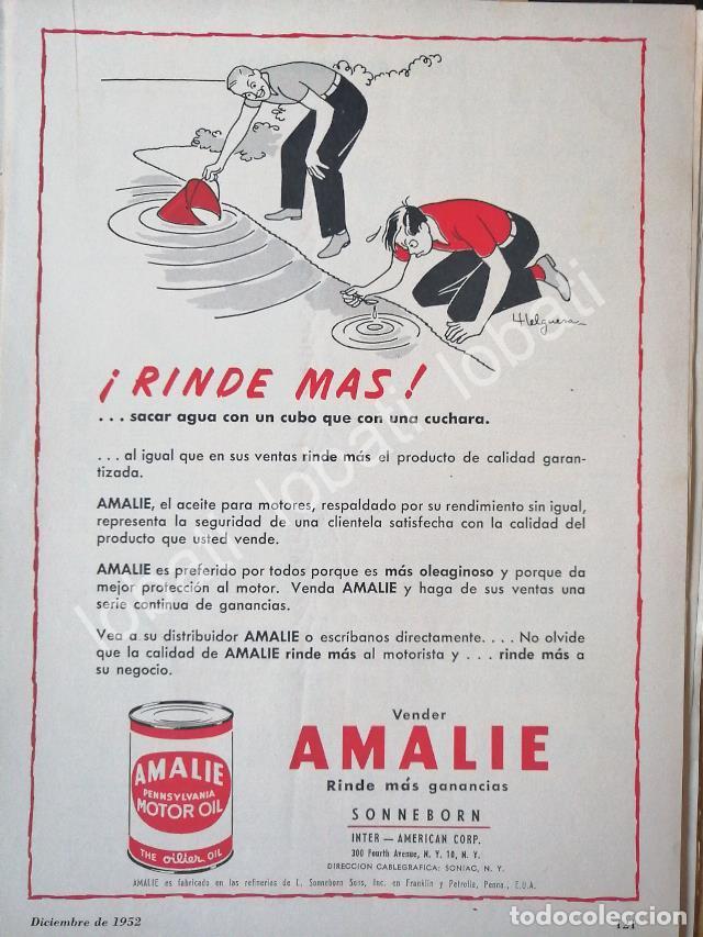 Sammeln von Plakaten: CARTEL ANTIGUO ORIGINAL DE LUBRICANTES AMALIE CON DIBUJO DE JESUS HELGUERA 1952 /33