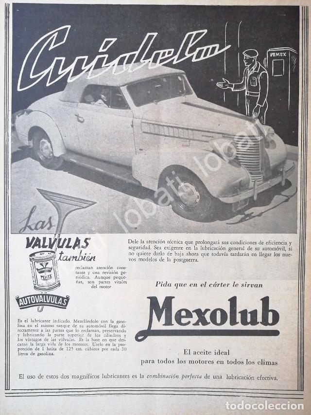 Sammeln von Plakaten: CARTEL ANTIGUO ORIGINAL DE LUBRICANTES PEMEX MEXOLUB 1945 /34