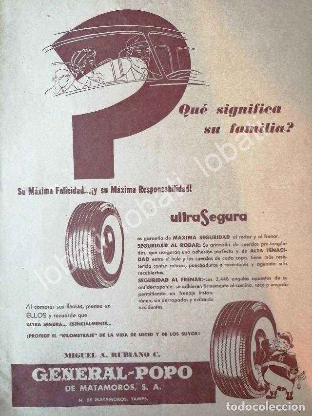 Sammeln von Plakaten: CARTEL ANTIGUO ORIGINAL DE LLANTAS GENERAL P&Ograve;PO DE MATAMOROS 1950s /41