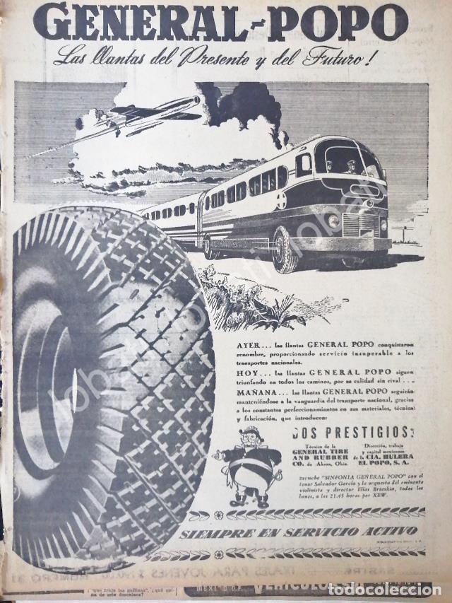 Sammeln von Plakaten: CARTEL ANTIGUO ORIGINAL DE LLANTAS GENERAL POPO 1947 /45
