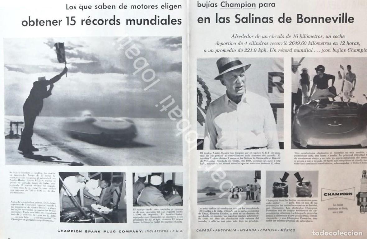 Sammeln von Plakaten: CARTEL ANTIGUO ORIGINAL DE BUJIAS CHAMPION Y LAS SALINAS DE BONEVILLE 1950s /43 AF1
