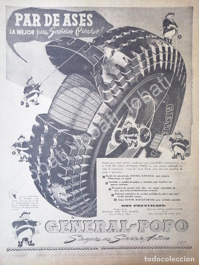 Sammeln von Plakaten: CARTEL ANTIGUO ORIGINAL DE LLANTAS GENERAL POPO 1947 /49