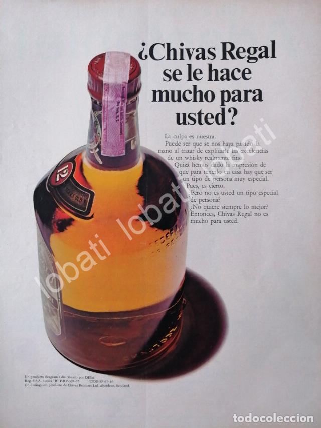 Poster collecting: CARTEL ANTIGUO ORIGINAL DE VINOS WHISKY CHIVAS REGAL 1960s /390
