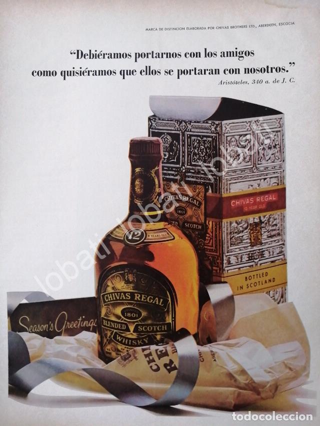 Poster collecting: CARTEL ANTIGUO ORIGINAL DE VINOS WHISKY CHIVAS REGAL 1960s /404