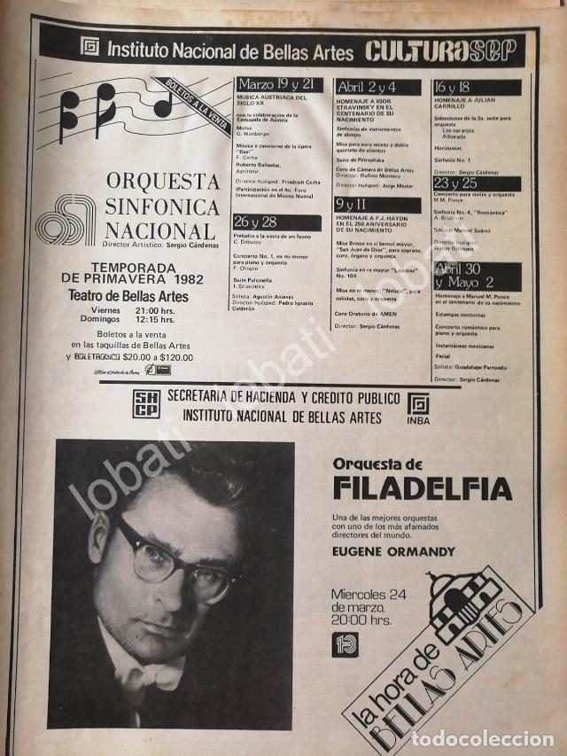 Poster collecting: CARTEL ANTIGUO ORIGINAL DE INBA. ORQUESTA SINFONICA NACIONAL & ORQUESTA DE FILADELFIA 82