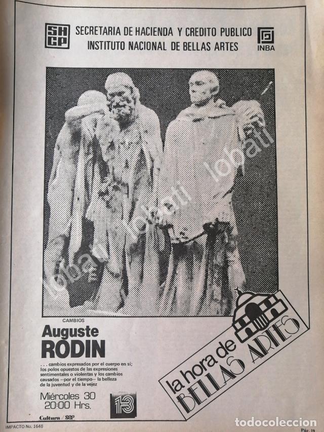 Poster collecting: CARTEL ANTIGUO ORIGINAL DE INBA. EXPOSICION DE AUGUSTE RODIN 1980