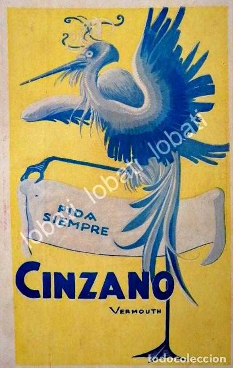 Poster collecting: CARTEL ANTIGUO ORIGINAL DE AFICHE ART NOUVEAU VINOS CINZANO 1920s /433
