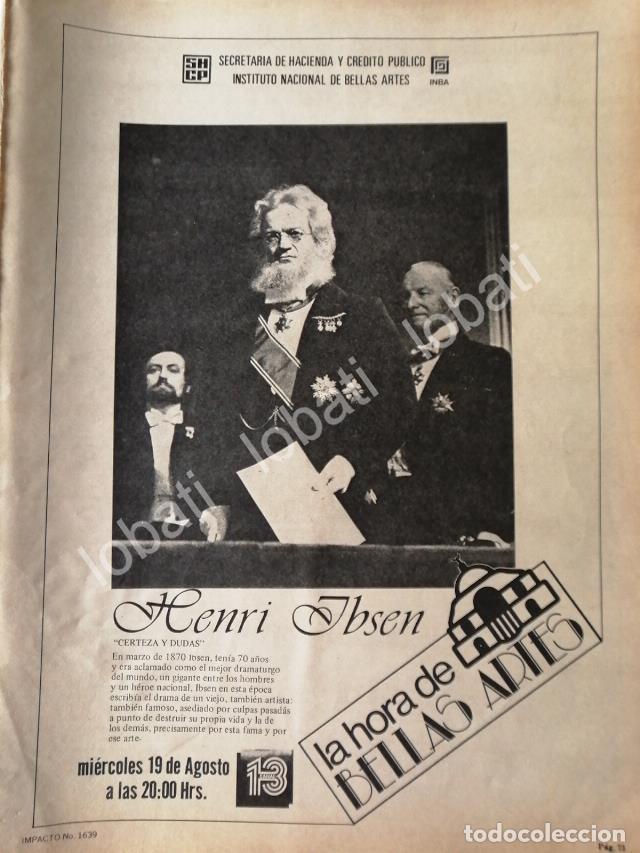 Poster collecting: CARTEL ANTIGUO ORIGINAL DE INBA PRESENTA HENRI IBSEN 1981